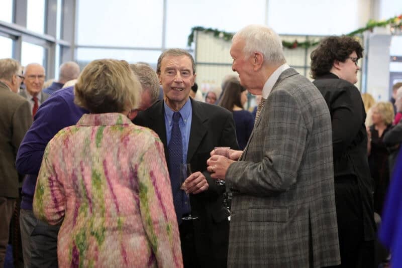 Catching up with friends at Hambleton Racing's Christmas social event.