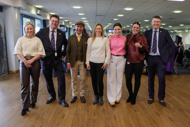 Hambleton Racing team with Luke Harvey at Doncaster owners day