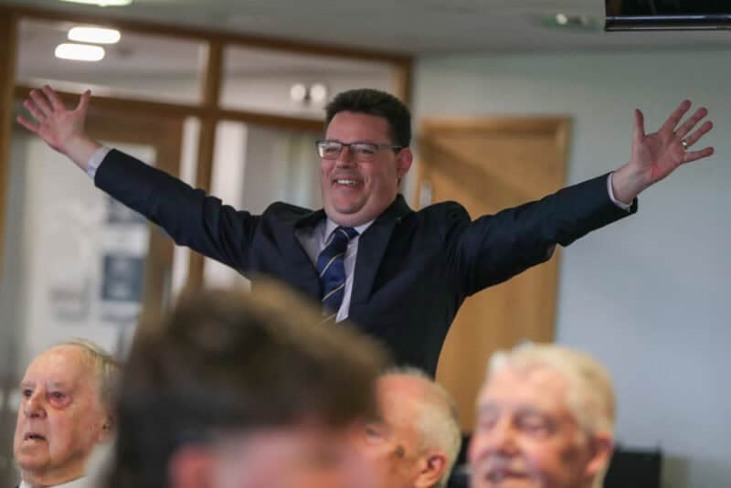 Head Racing manager Cosmo Charlton posing at Doncaster Owners Day