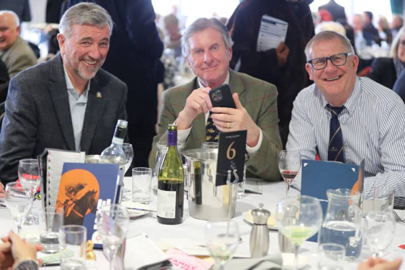 Long‑standing Hambleton Racing owners enjoying the day together at Doncaster