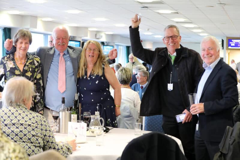 Owners celebrating a winner during Owners Day at Doncaster